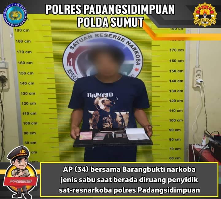 Timsus Polres Padangsidimpuan Bekuk Seorang Pria, Sabu dan Barang Bukti diamankan