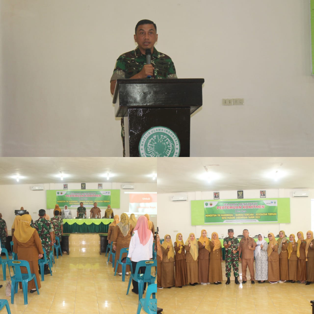 Dandim 0212/Tapsel Hadir Pada Pertemuan Komitmen TNI Manunggal Bangga Kencana Kesehatan Terpadu
