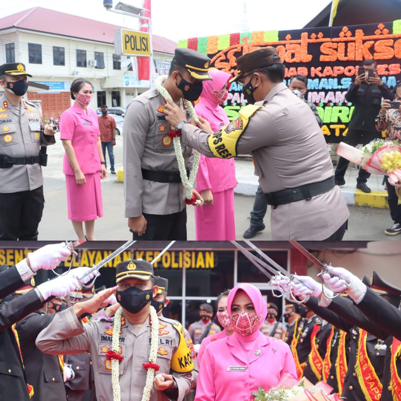 Tradisi Pedang Pora Sambut Kedatangan Kapolres Tapsel, AKBP Imam Zamroni