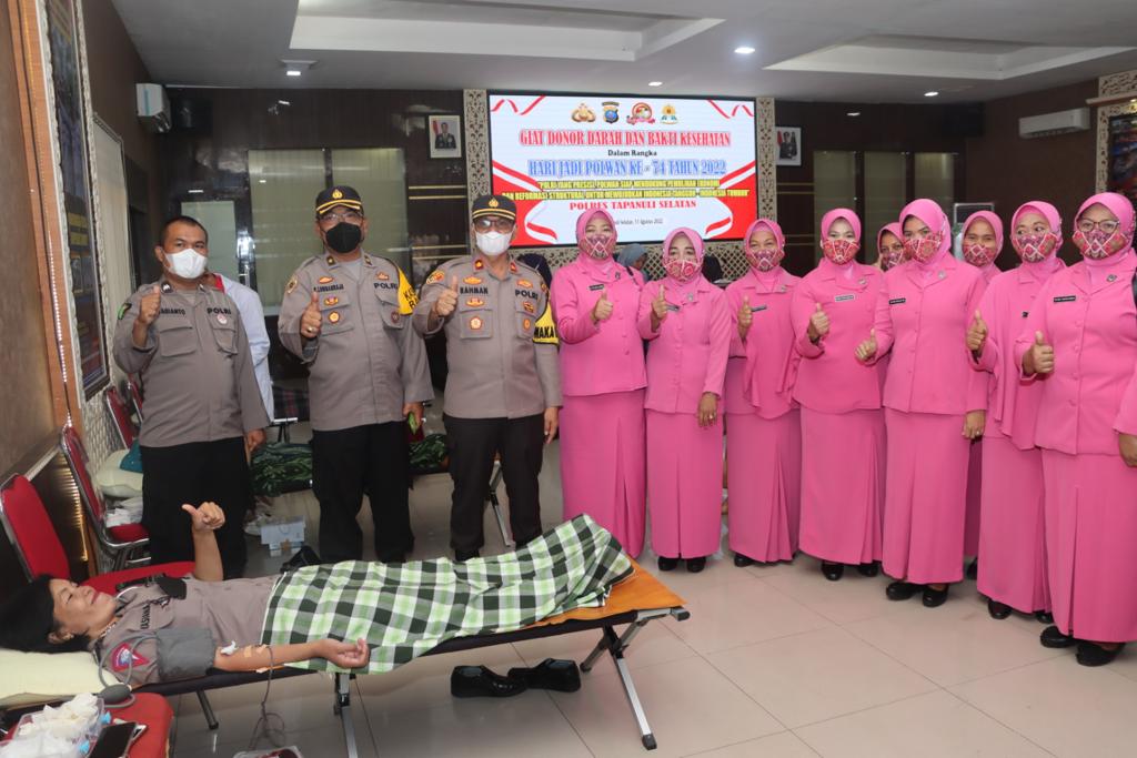 Peringati Hari Jadi Polwan ke-74, Polres Tapsel Gelar Donor Darah dan Bhakti Kesehatan
