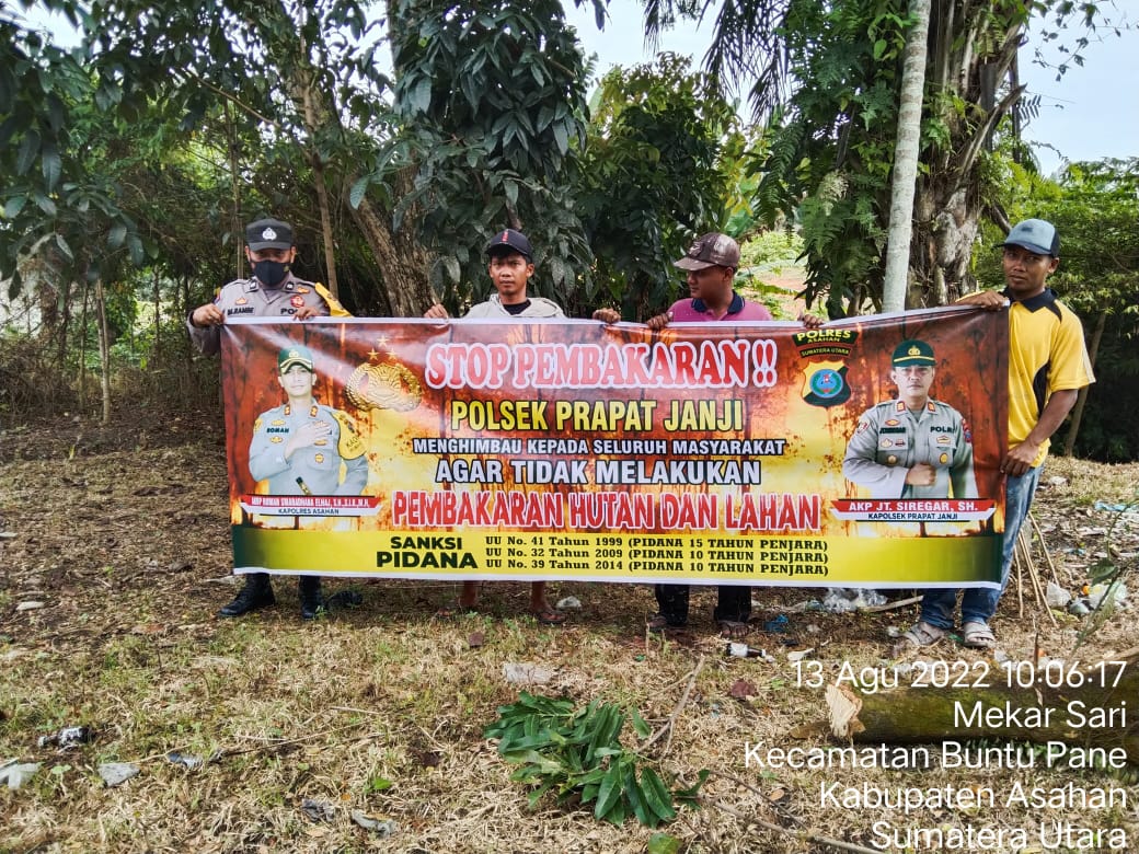 Bhabinkamtimas Polsek Prapat Janji Polres Asahan Sosialisasi Karhutla kepada Masyarakat di Dsn II Desa Mekar Sari