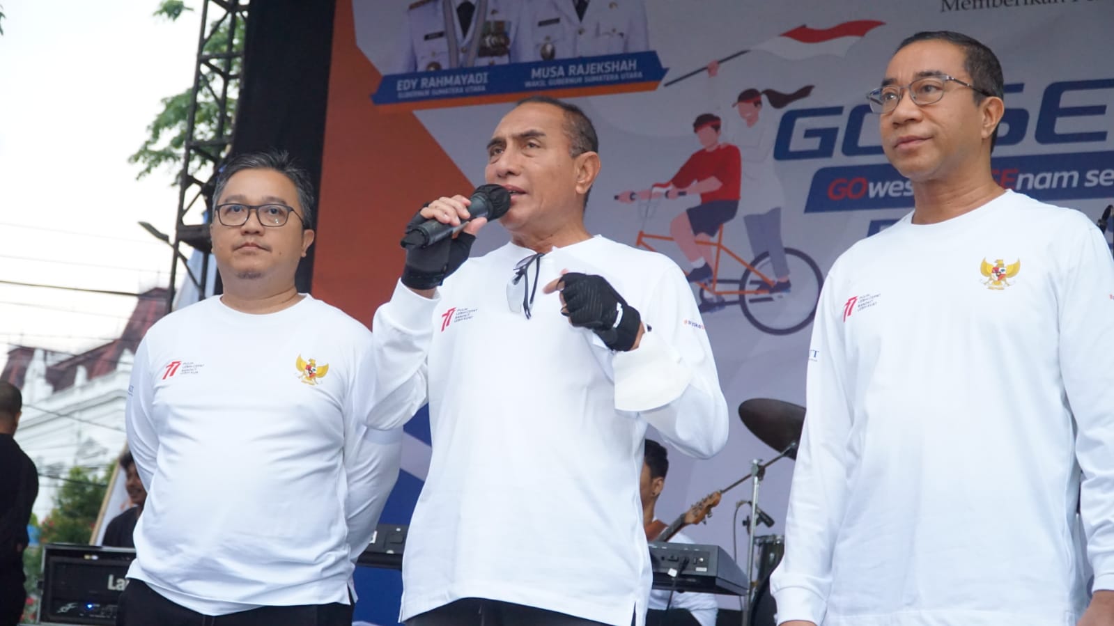 Sambut HUT Ke 77 RI, Gubsu Lepas Peserta Go Sehat Bank Sumut