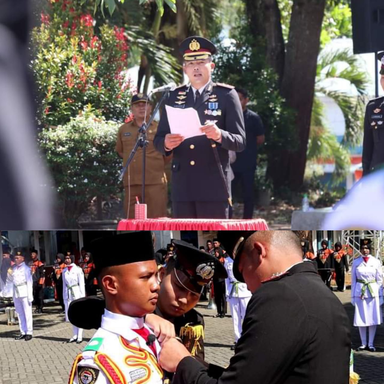 KAPOLRES MANDAILING NATAL  PIMPIN UPACARA PENGUKUHAN ANGGOTA PASKIBRA