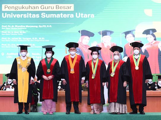 USU Tambah 4 Guru Besar Tetap Rektor Berharap Krisis Pembelajaran Teratasi