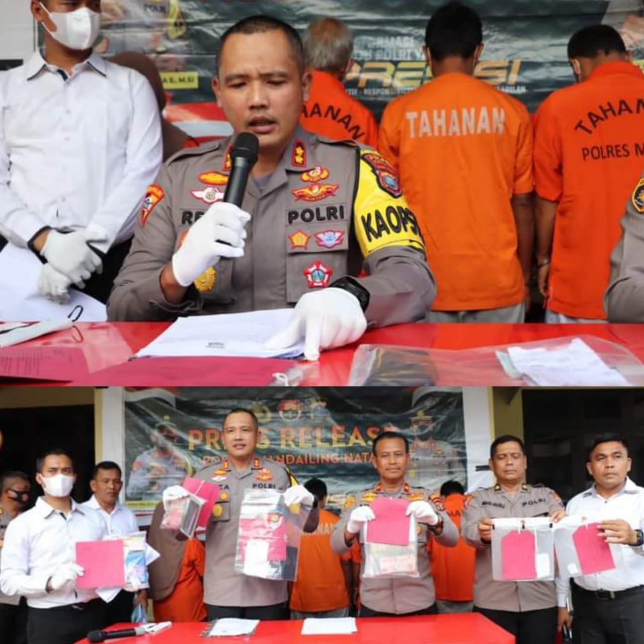 POLRES MANDAILING NATAL GELAR PRESS RELEASE PENGUNGKAPAN TINDAK PIDANA  JUDI TOGEL