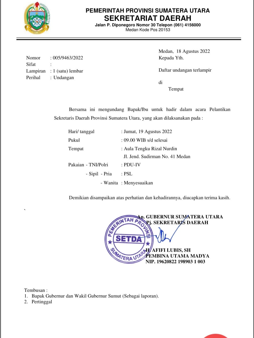 Besok, Arif S Trinugroho Dilantik Jadi Sekda Provsu