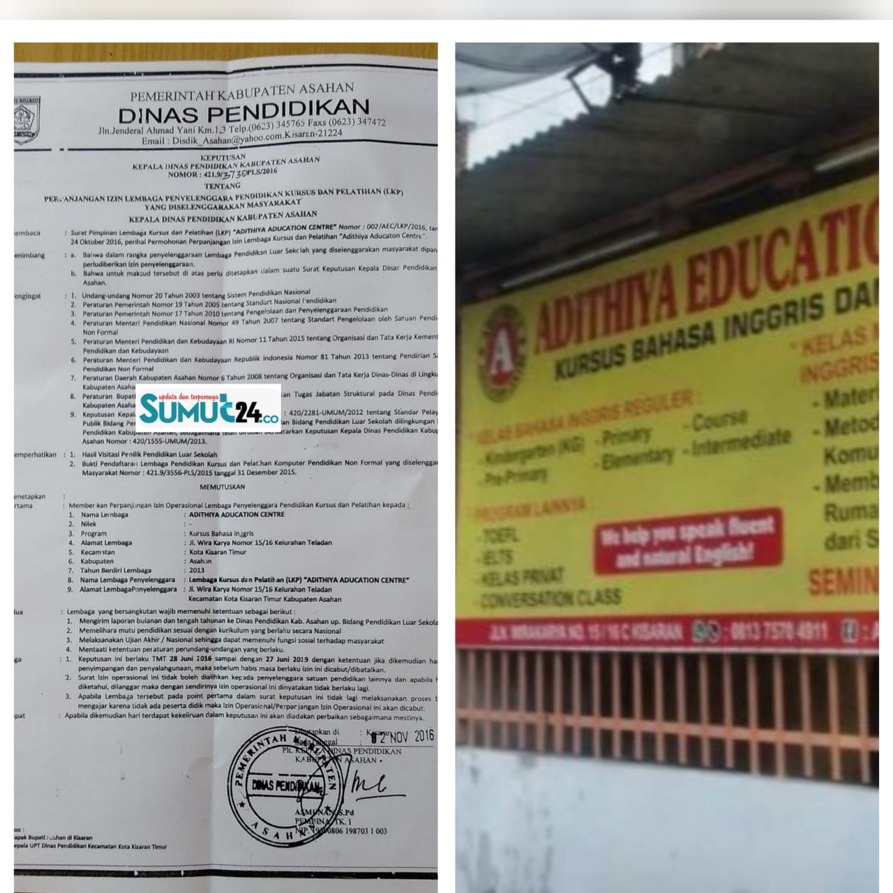 Pemkab Asahan Biarkan Bimbel Aditya Education Centre Tetap Beroperasi Kendati Izinnya Sudah Berakhir