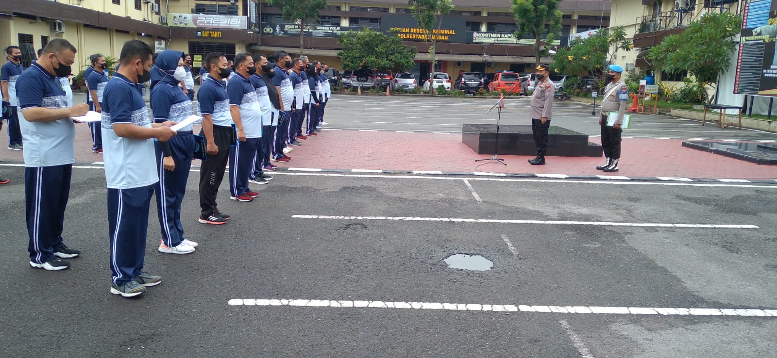 Jaga Kebugaran Tubuh, Polrestabes Medan Olahraga Bersama