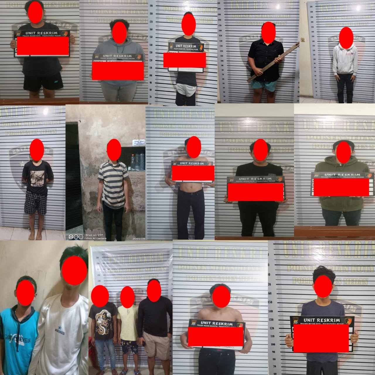 Satreskrim Polrestabes Medan dan Polsek Jajaran Amankan 16 Orang Kawaan Genk Motor Terlibat Kericuhan