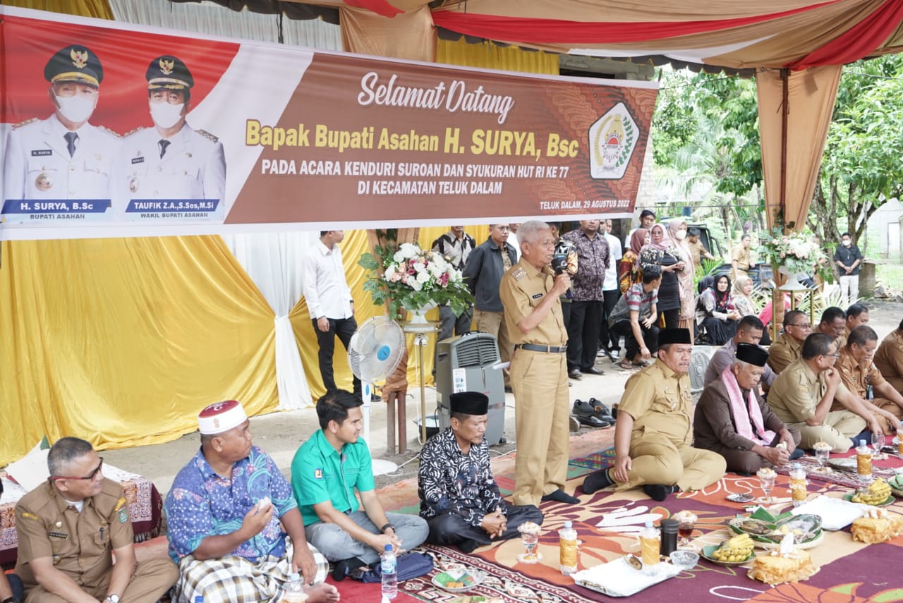 Bupati dan Wakil Bupati Asahan Hadiri Kenduri Suroan di Kecamatan Teluk Dalam
