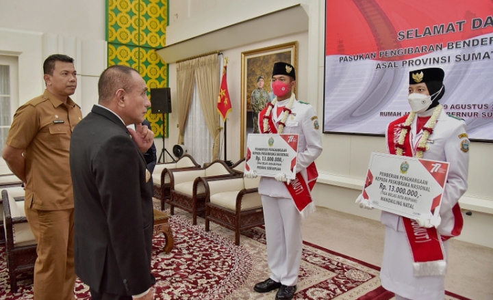 Sambut Anggota Paskibraka Nasional Asal Sumut Mario dan Marfa, Gubernur Edy Rahmayadi Pesan Terus Belajar dan Berlatih