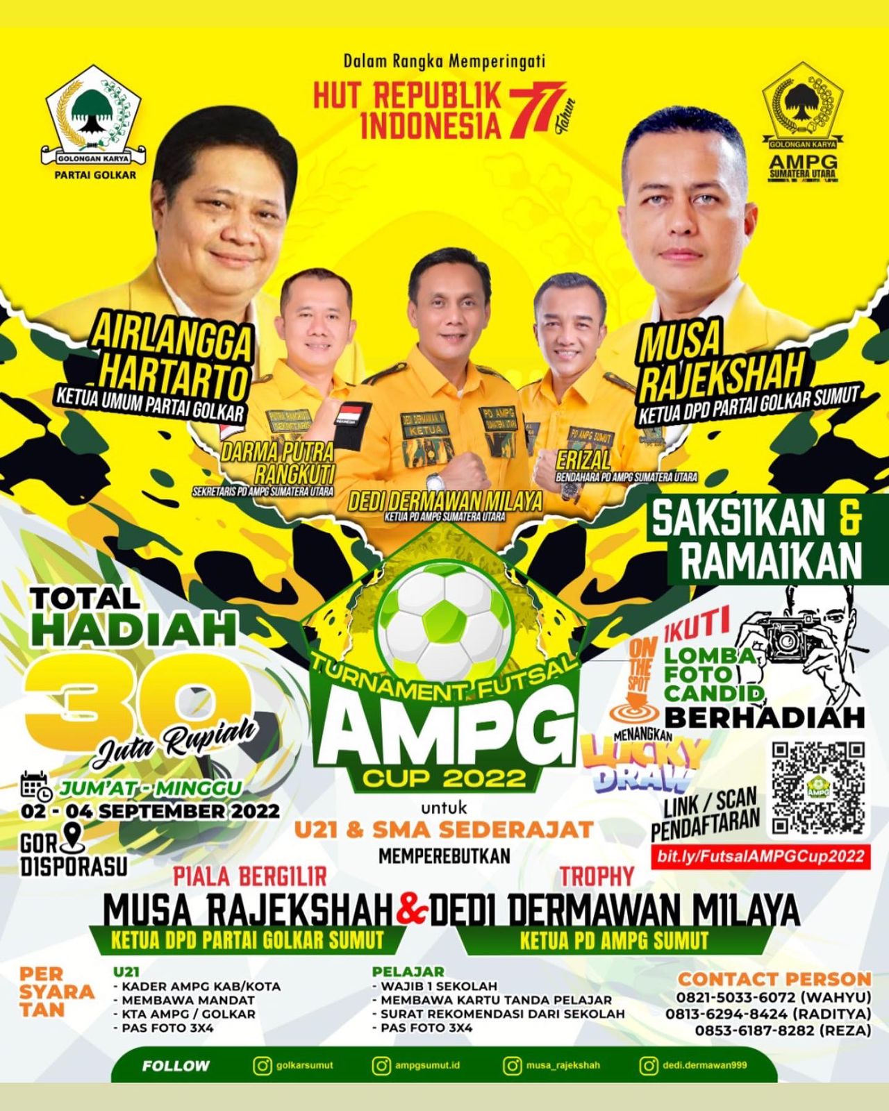 Hari Ini, Wagubsu Buka Turnamen Futsal AMPG Cup 2022, Total Hadiah Rp 30 Juta