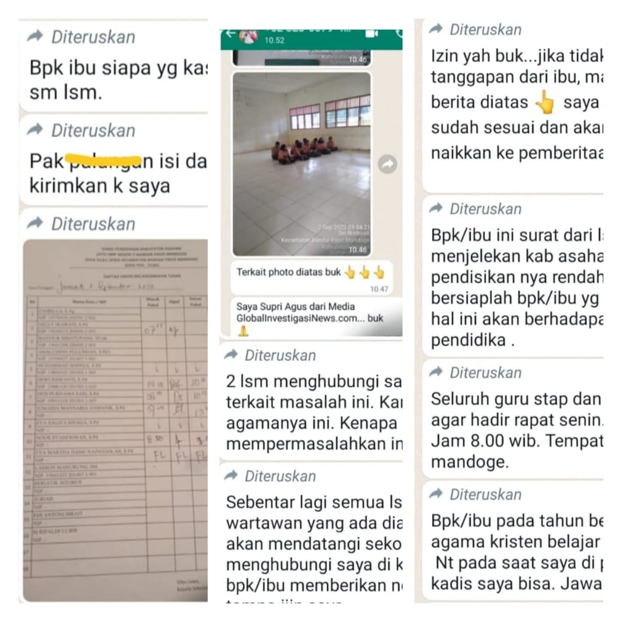 Kepsek SMPN 2 Silau Jawa Diduga Intimidasi Bawahannya Terkait Berita Murid Belajar di Lantai