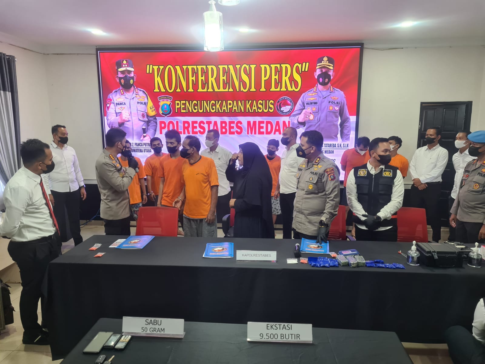 Polrestabes Medan Ungkap Pemasok Sabu Asal Malaysia, 5 Pengedar Jaringan Aceh Diringkus