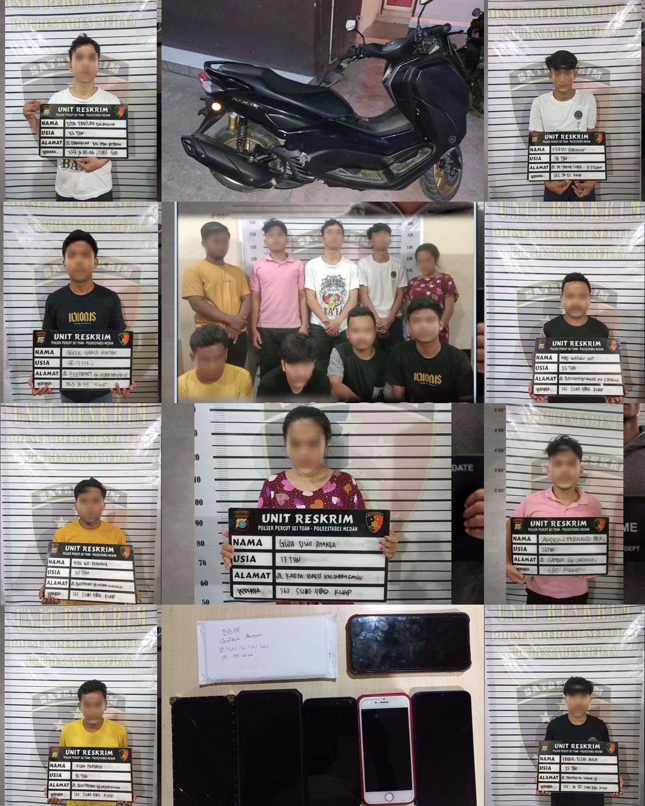 Polsek Percut Sei Tuan Bersama Subdit Jatanras Ditkrimum Poldasu Ungkap Pelaku Ranmor dan Penadah