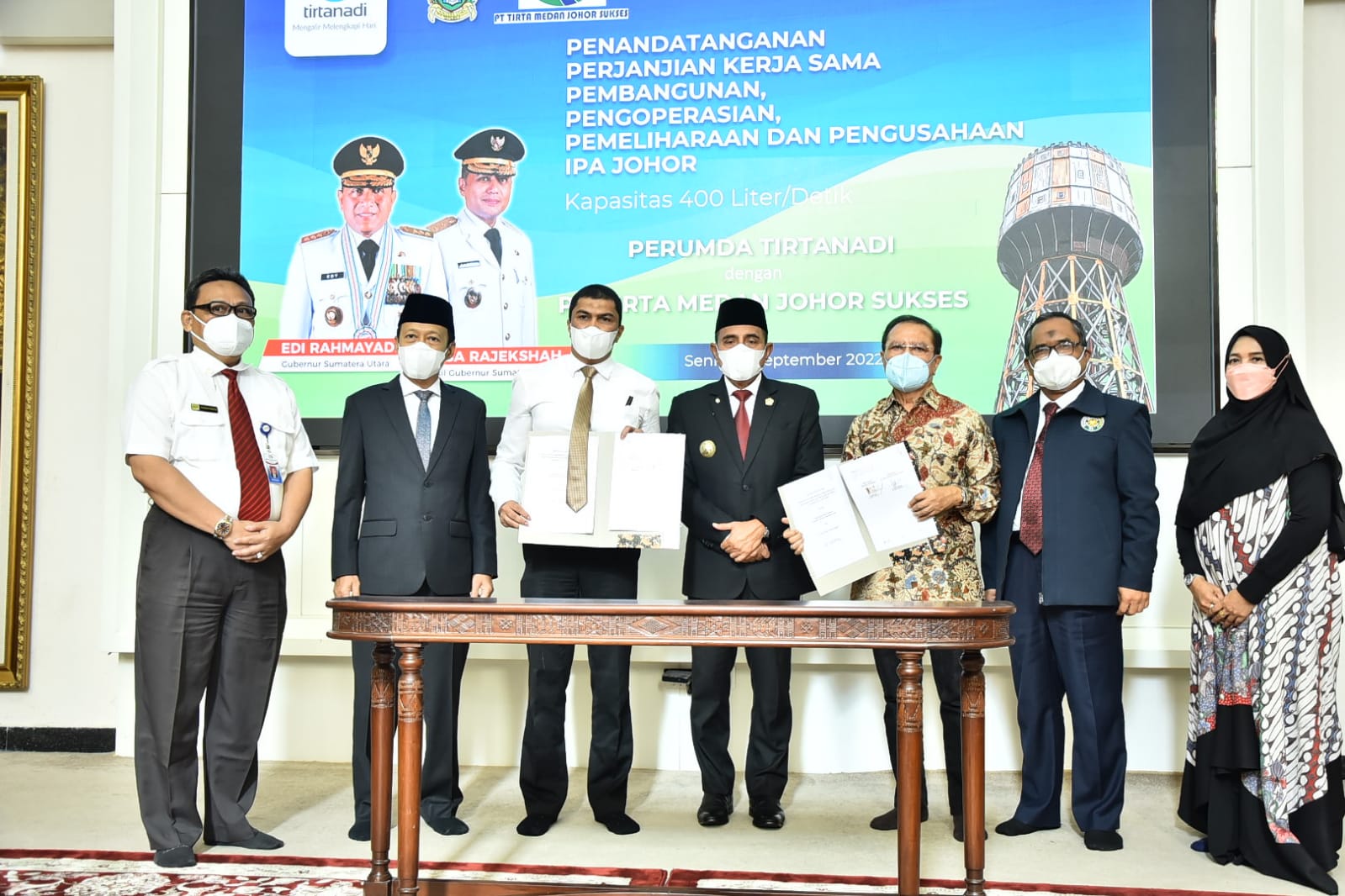 Dirut Perumda Tirtanadi Kabir Bedi Tandatangani Perjanjian Kerjasama  dengan Investor