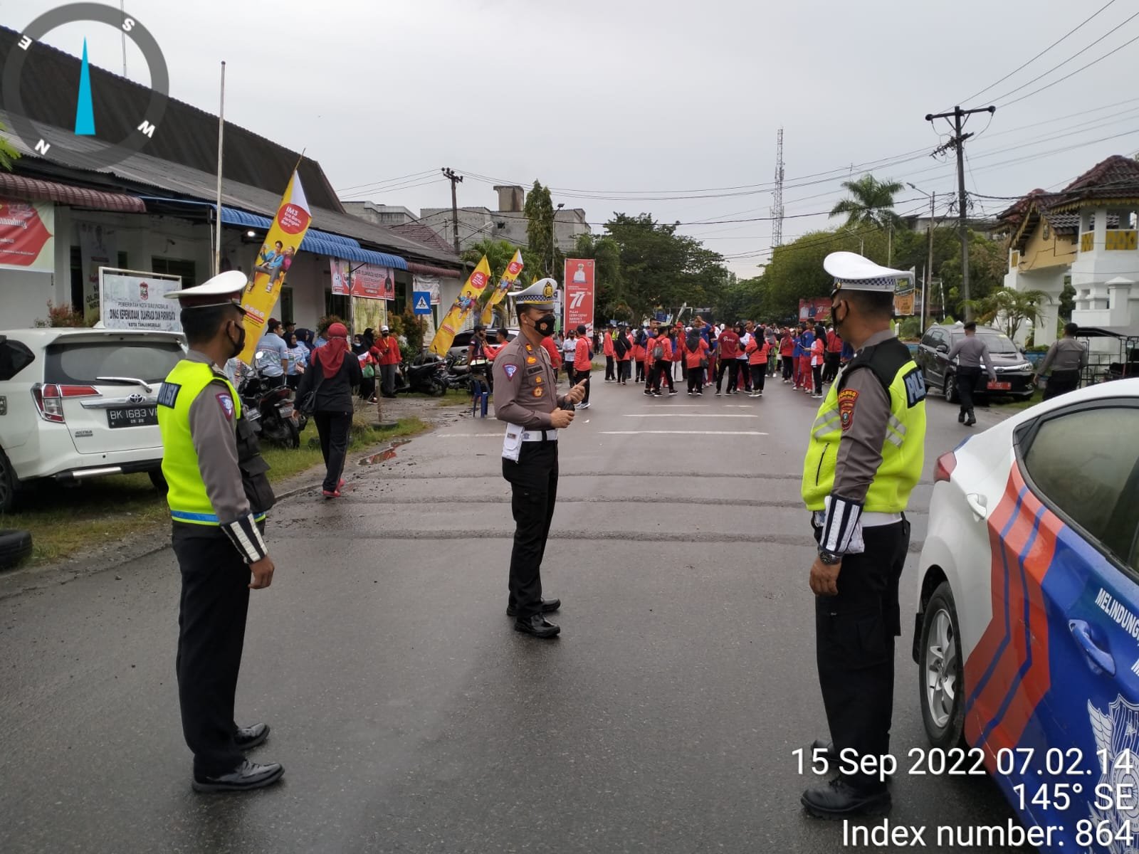 Personil Satlantas Polres Tanjungbalai Laksanakan Pengawalan, Pengamanan dan Gatur Lalin Saat Acara Haornas 2022