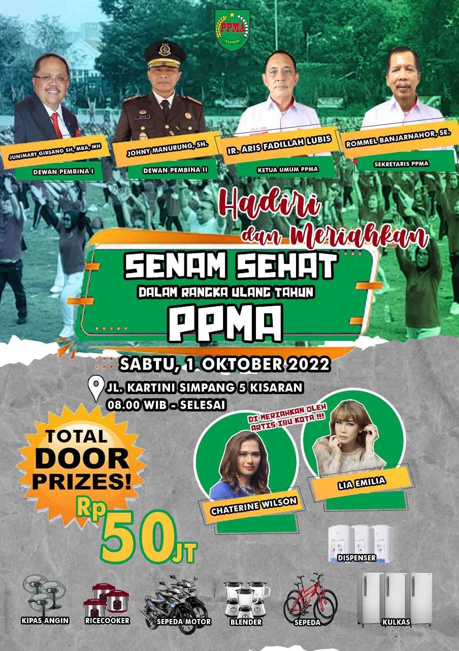 Sambut HUT Ke 6 PPMA, Gelar Senam Sehat Door Prizes 50 Juta