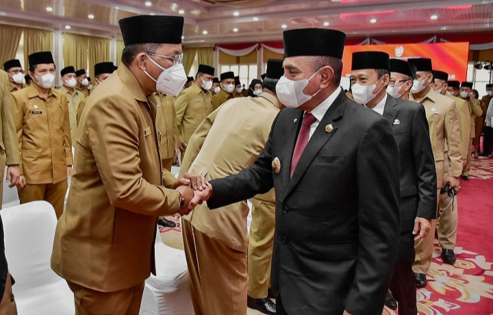 Gubernur Edy Rahmayadi Lantik 123 Pejabat Administrator dan Pengawas, Ilyas Sitorus Jadi Plt Kepala Dinas Kominfo Sumut