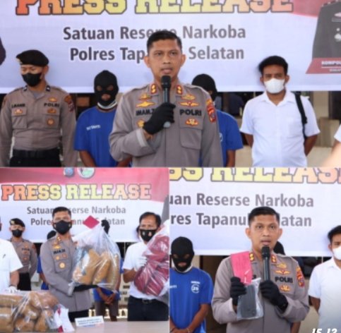 Polres Tapsel Gagalkan Peredaran Ganja Belasan Kilo