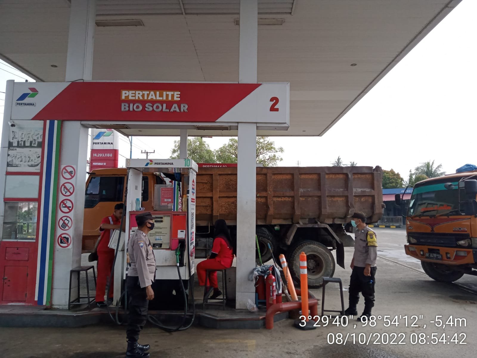 Personil Polsek Pagar Merbau Rutin Patroli dan Monitoring BBM di SPBU*