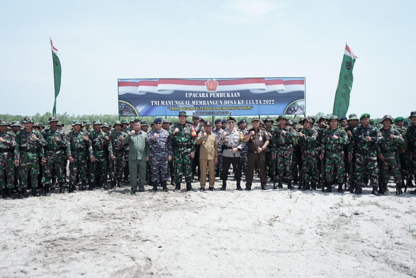 Bupati Asahan Pimpin Upacara Pembukaan TMMD ke-115 TA 2022