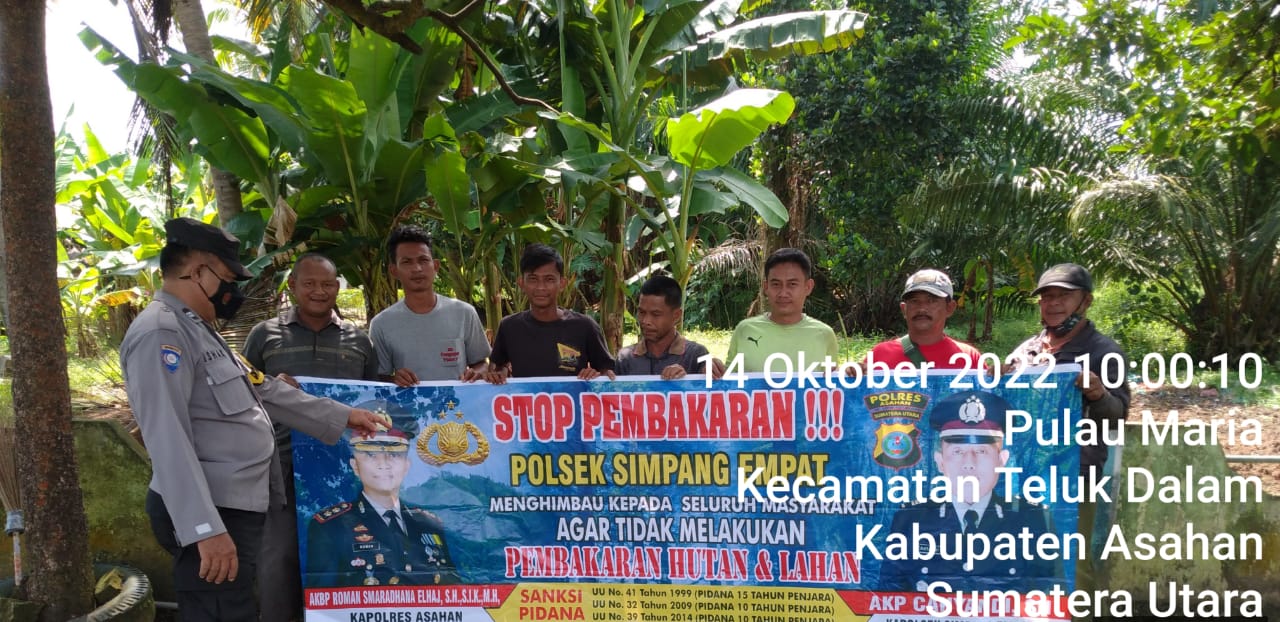 Bripka P Purba Bhabinkamtibmas Polsek Bandar Pulau Sosialisasi Karhutla