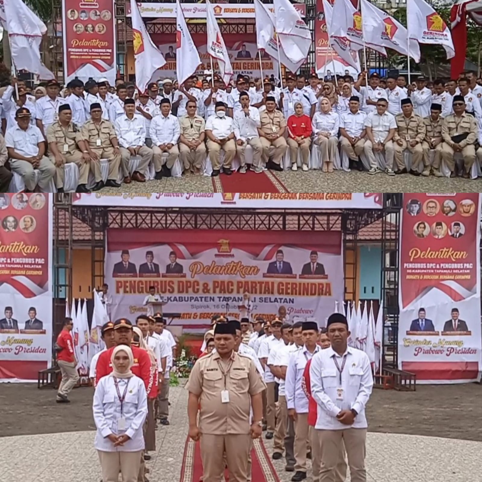 Ribuan Kader Hadir Pelantikan DPC dan PAC Partai Gerindra Kabupaten Tapsel, Siap Di Pemilu 2024