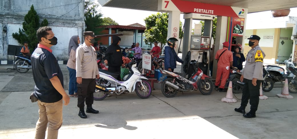 Polsek Galang Polresta Deli Serdang Rutin Patroli Ke SPBU Untuk Monitoring BBM