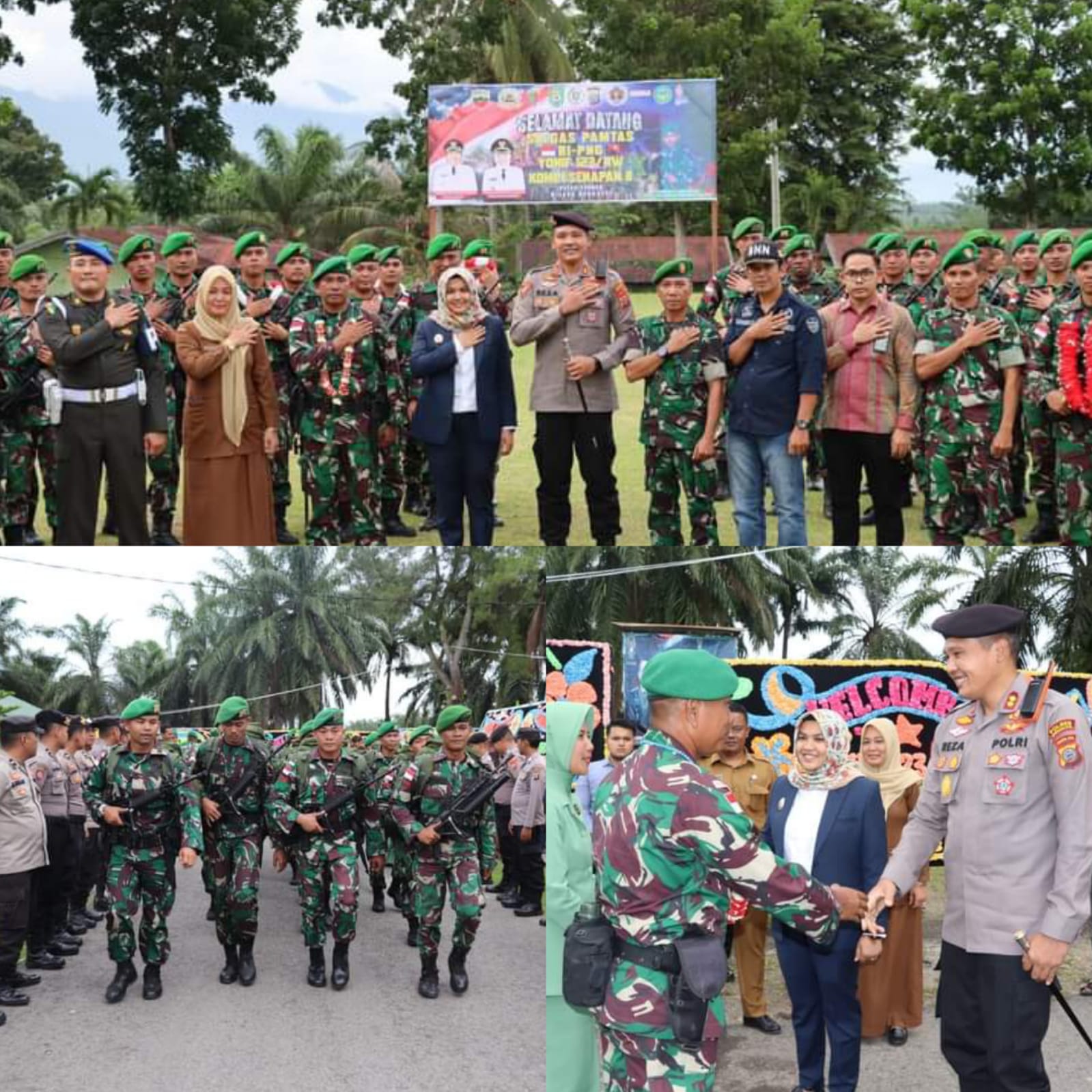 KAPOLRES MADINA SAMBUT 91 PRAJUT TNI SATGAS PAMTAS RI -PNG.