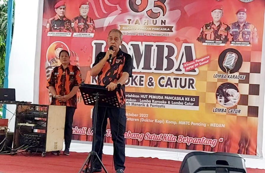 Meriahkan HUT Pemuda Pancasila ke 63 Tahun, Ketua MPW PP Sumut Kodrat Shah Buka Lomba Karaoke dan Catur