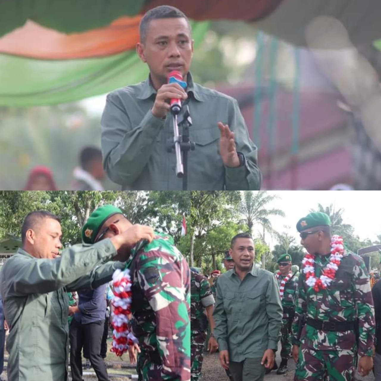 Bupati Paluta Sambut Satgas Pamtas Personel Kipan C Yonif 123/RW