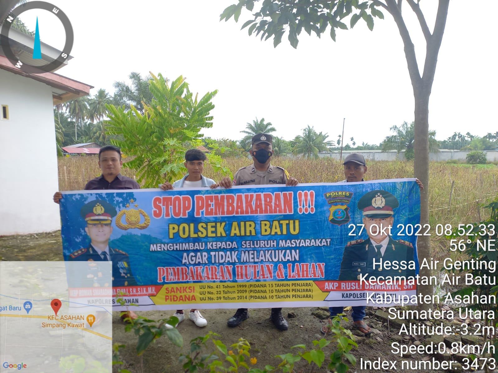 Sosialisasi Karhutla, Bhabinkamtibmas Polsek Air Batu Berikan Pesan