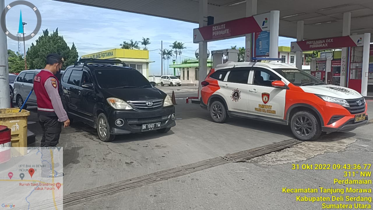 Sat Samapta Polresta Deli Serdang Rutin Patroli Monitoring Ketersediaan BBM di SPBU