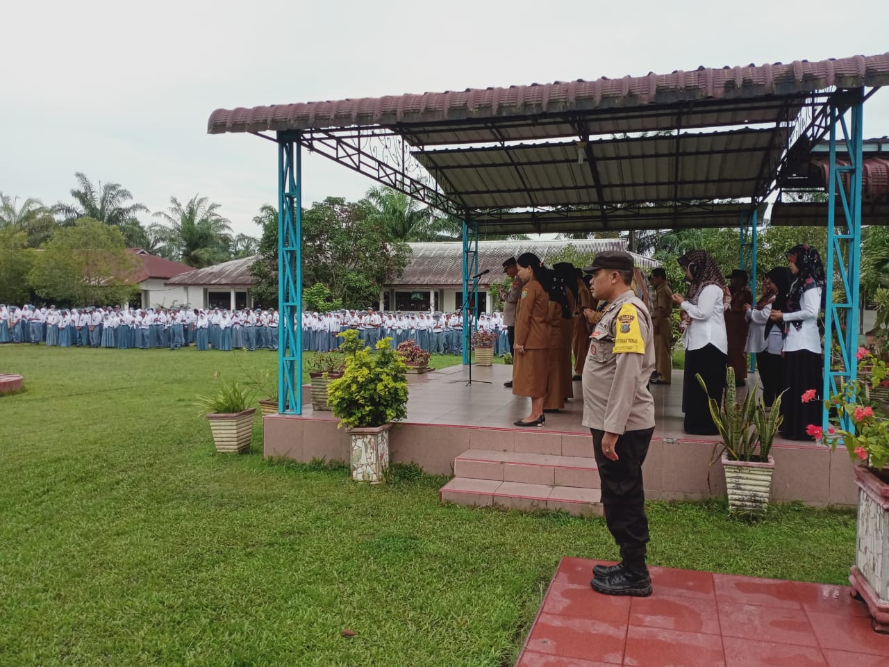 Kapolsek Simpang Empat Pembina upacara, Ini Pidatonya