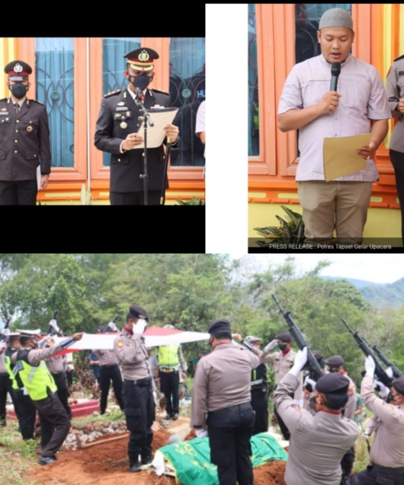 Kapolres Tapsel Pimpin Upacara Persemayaman dan Pemakaman AIPTU Arolan