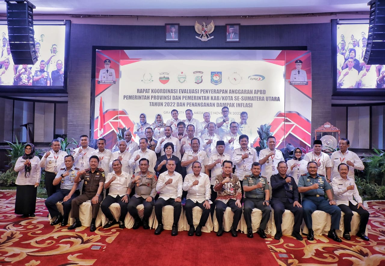 Bupati Asahan Hadiri Rakor Evaluasi Penyerapan Anggaran APBD Pemprov dan Kabupaten/Kota se-Sumut Tahun 2022 dan Penanganan Dampak Inflasi