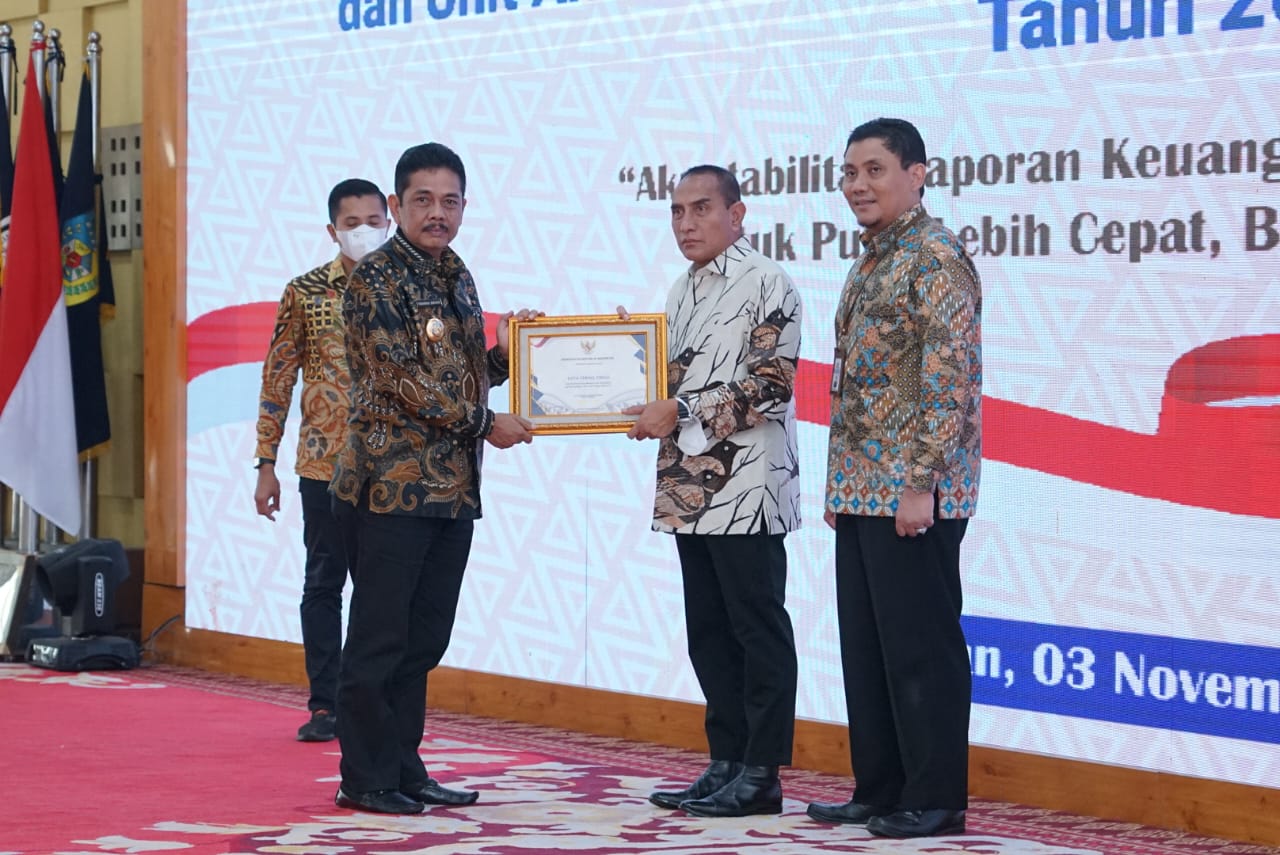 4 Kali Berturut-turut,  Pemko T.Tinggi Raih Predikat Opini WTP Tahun 2021