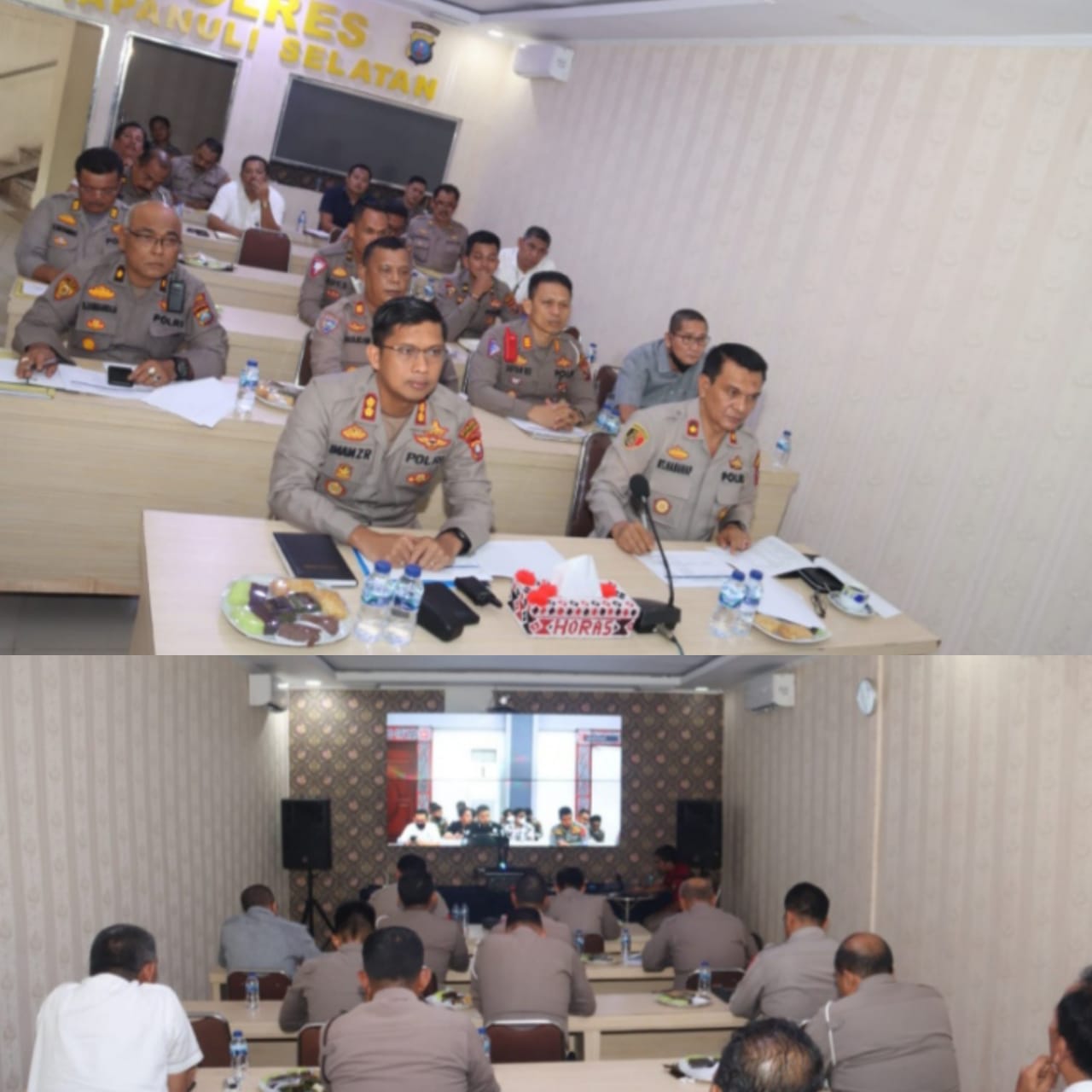 Kapolres Tapsel Kumpulkan PJU di Ruang Vidcon,  