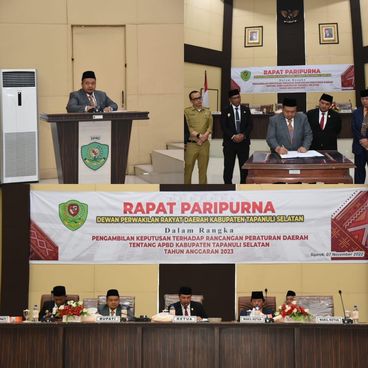 Bupati Bersama DPRD Setujui Ranperda APBD Tapsel TA 2023 Menjadi Perda