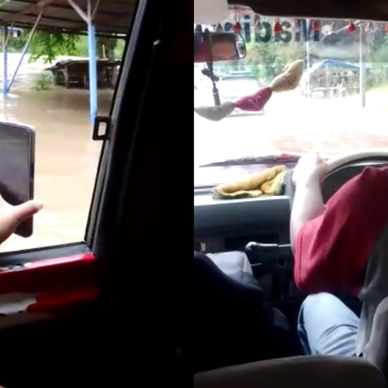 Sungai Dekat Wisata Aek Sijornih Meluap Ke Badan Jalan Lintas Sumatera