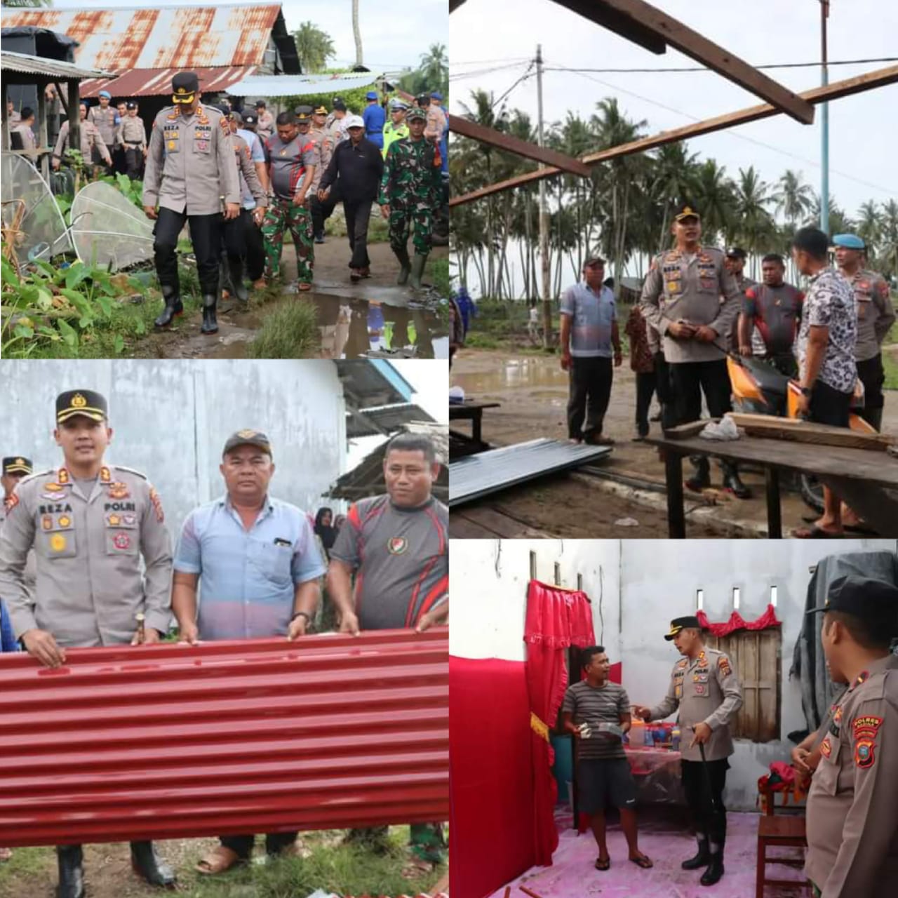 Kapolres Madina Kunjungi Korban Puting Beliung Di Batahan, Sejumlah Bantuan Disalurkan