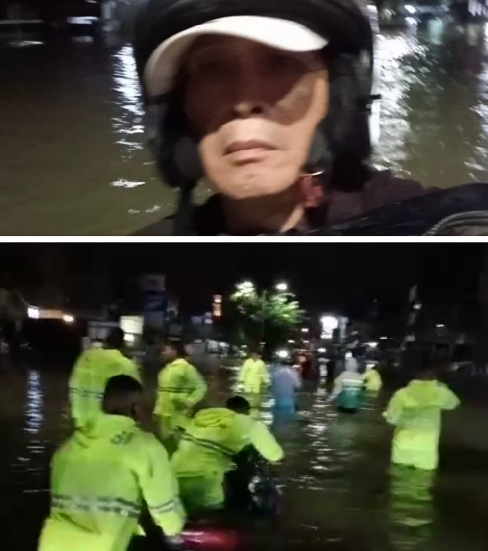 60 Personil Shabara Polda Sumut Bantu Warga Terjebak Banjir di Jln Gatot Subroto Medan. Laporan Wartawan Media Groub Sumut24 : Bravo Polisi!!!