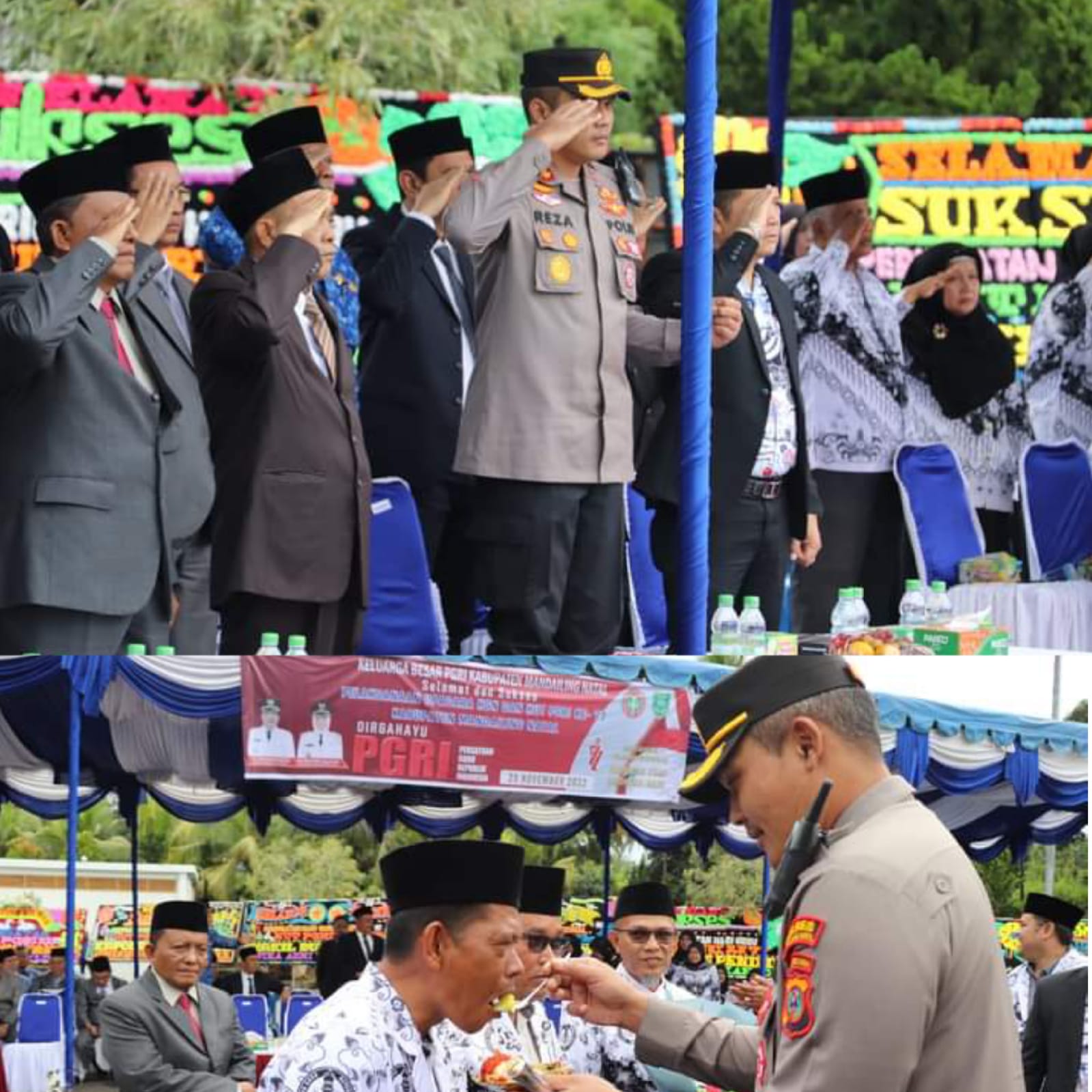 KAPOLRES MADINA, HADIRI UPACARA HUT PGRI KE 77 TAHUN 2022