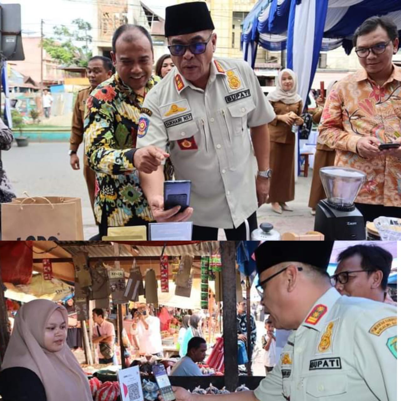 Praktis, Bupati Madina Belanja Sayur Pakai QRIS di Pasarlama Panyabungan