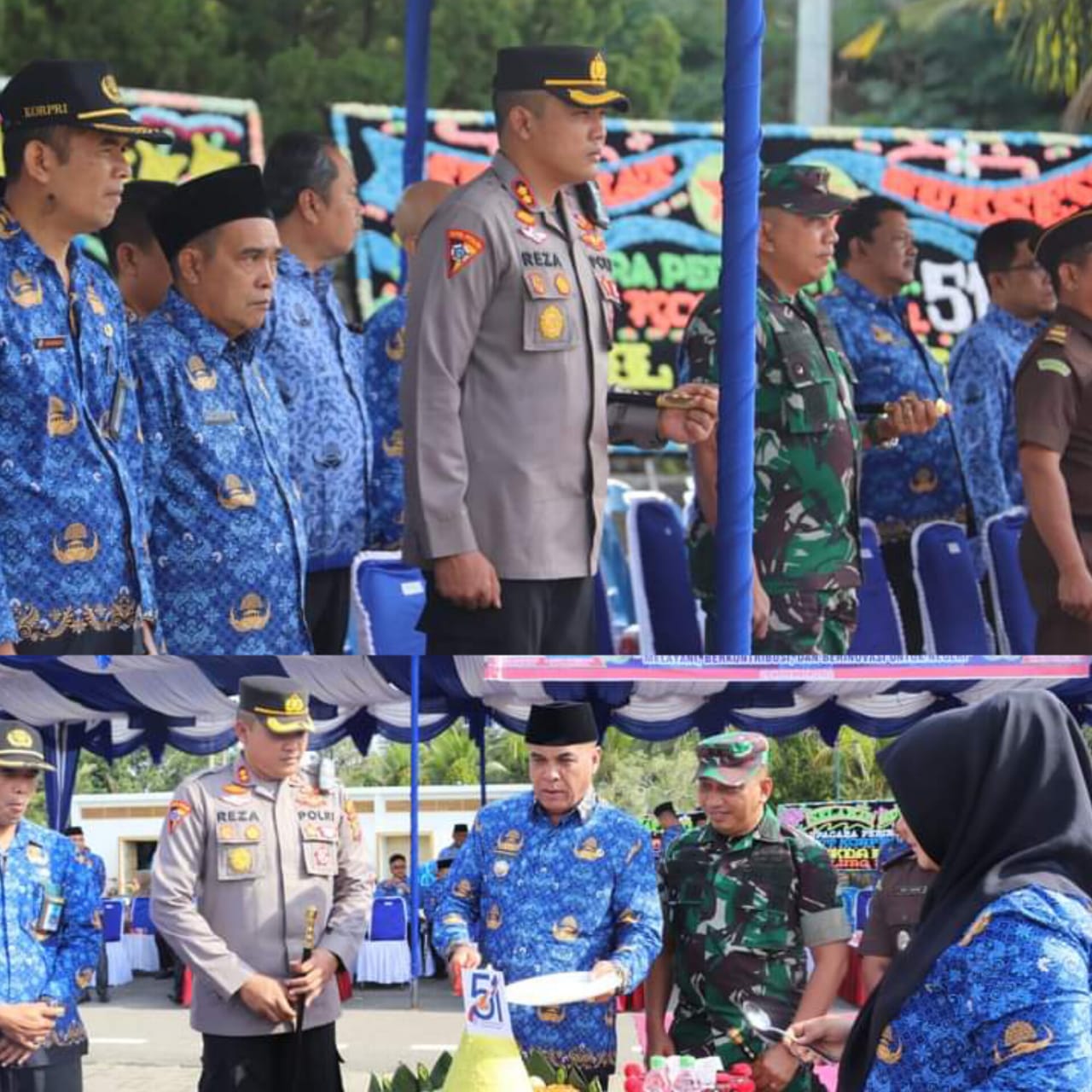 KAPOLRES MADINA HADIRI UPACARA HUT KORPRI KE 51 TAHUN 2022