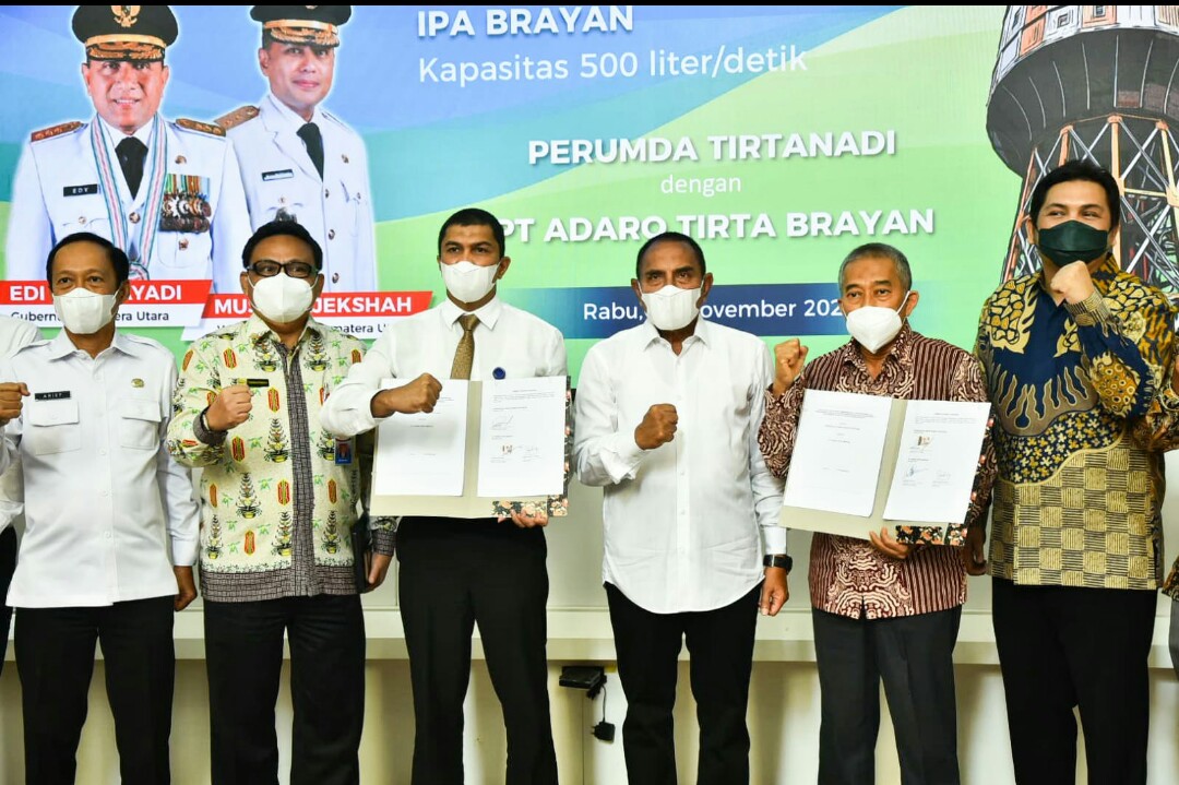 Bangun IPA 500 Liter/Detik, Perumda Tirtanadi-Adaro Teken Kerja Sama Tingkatkan Layanan Air di Medan