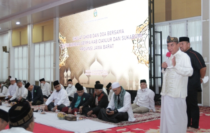 Gubernur Bersama Ulama di Sumut Doakan Korban Gempa Jabar *Siapkan Bantuan Bertahap Berupa Benda dan Tenaga