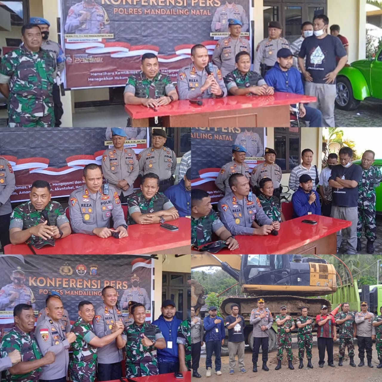 Kapolres Madina Bersama Dandim 0212/TS dan Danrem 023/KS Sinergitas TNI-POLRI Dalam Perangi Penambang Liar