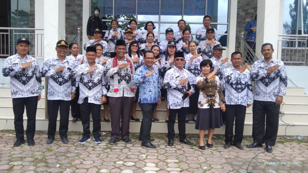 Pemkab Samosir Gelar Upacara Peringatan HUT KORPRI Ke-51 dan HUT PGRI Ke-77.